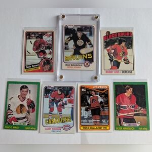 Vintage 70s/80s Hockey Card Lot- Bobby Orr Chicago, Bourque, Savard, Mahovlich